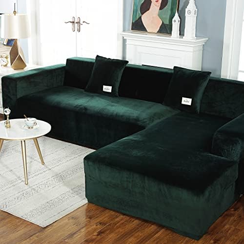 MIFXIN Sectional Sofa Covers 2 Piece Velvet L Shape