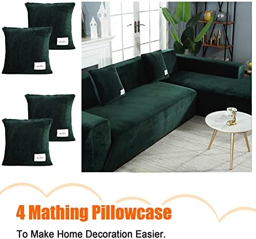 MIFXIN Sectional Sofa Covers 2 Piece Velvet L Shape