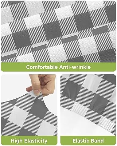 Gray Buffalo Check Bar Stool Covers Set of 4