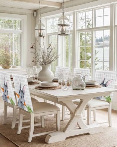 Easter Chair Covers Set of 4 Bunny Carrot Chair Slipcovers