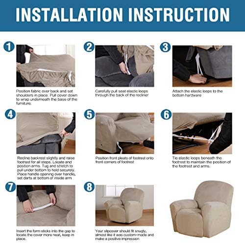 HVERSAILTEX Real Velvet Recliner Slipcover Taupe