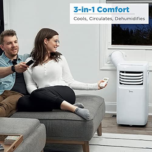 Midea 8000 BTU Portable Air Conditioner with Dehumidifier and Fan Mode