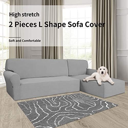 Easy Going Stretch Sofa Slipcover 2 Piece L Shaped Cover