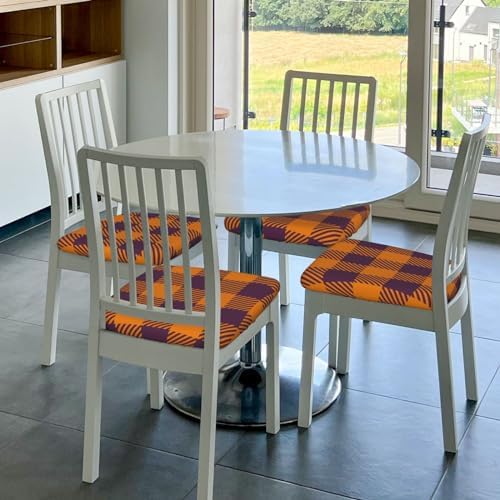 Pevtufa Fall Buffalo Plaid Dining Chair Seat Covers 1