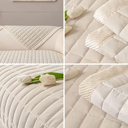 Vctops Velvet Plush Plaid Sofa Cover Non Slip Sectional Couch Protector