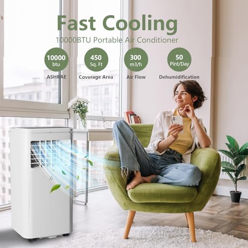 10000 BTU Portable AC Unit with 24H Timer and Dehumidifier