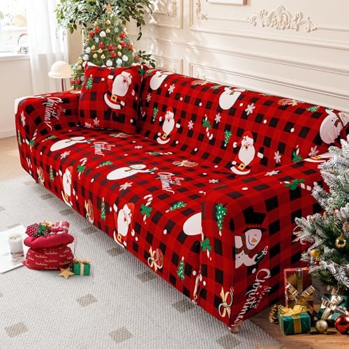 Luxudecor Christmas Sofa Cover Stretch Slipcover