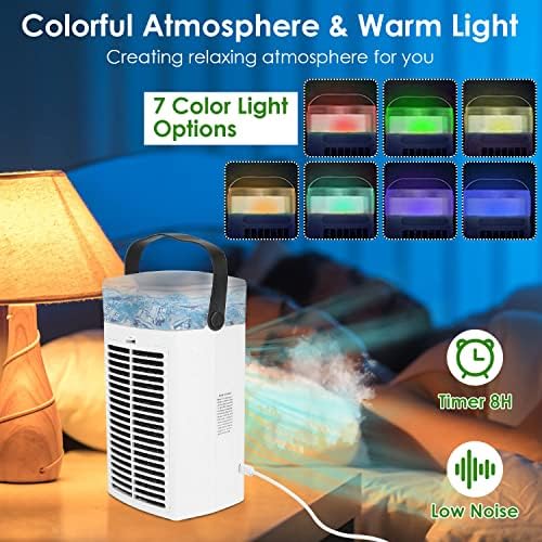 KOCASO USB Portable Air Conditioner Fan with Cooling and Nightlight