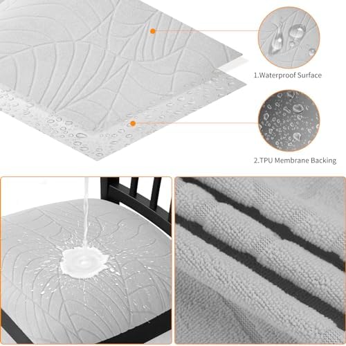 Waterproof Chair Seat Covers 4PCS Light Grey
