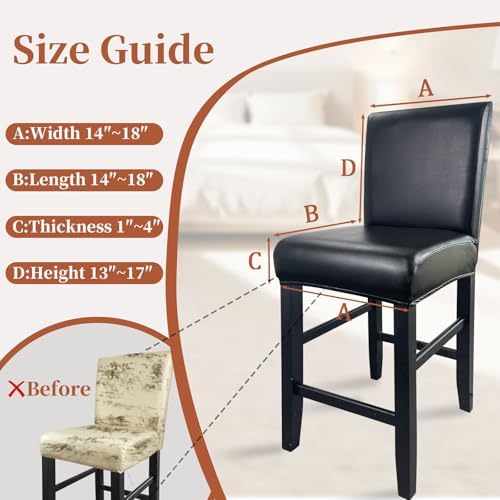 KIDOACOW PU Leather Bar Stool Covers 4 Pack 1