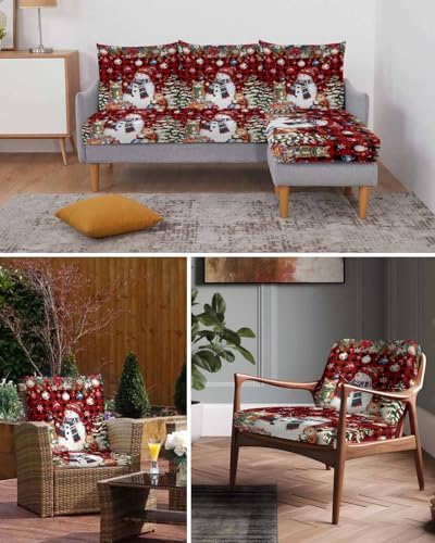 Christmas Poinsettia Sofa Covers Stretchable Slipcovers for L T Shape Couch