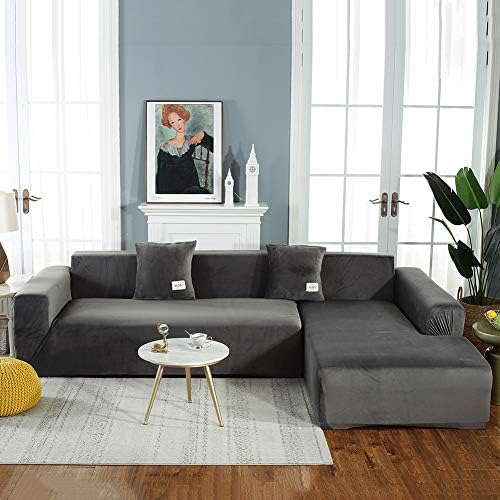 ZPEE Plush Stretch Sofa Slipcover Gray 83-110