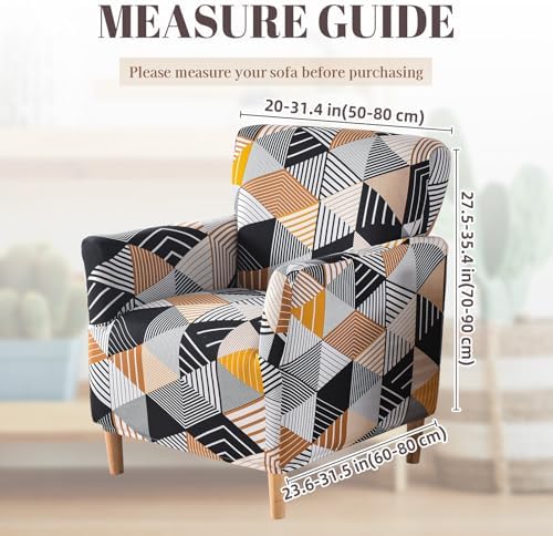 Ausing Armchair Cover Printed Slipcover for Living Room Office