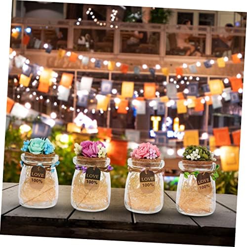 4Pcs Assorted Candy Bottles with Flower Lids 1