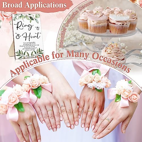 Bucherry Bridal Shower Game Sign with Rings and Party Favors