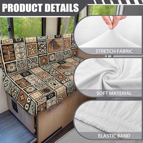 Biyejit Vintage Plaid RV Dinette Cushion Covers