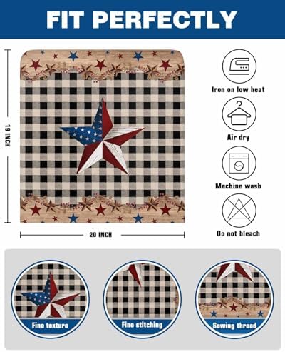 4th of July Chair Covers Set of 4 Patriotic Star American Flag Slipcovers