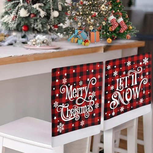 KIMOBER 2PCS Christmas Chair Covers Decor