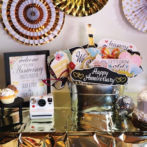Anniversary Photo Booth Props - 41-Piece Kit for Wedding and Party