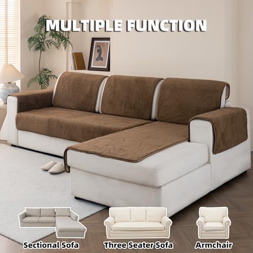 MELLYKORAN Sherpa Fleece Sofa Cover for 3 Cushion Couch
