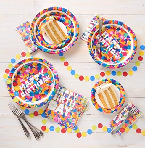 American Greetings Confetti Birthday Plates 36 Count
