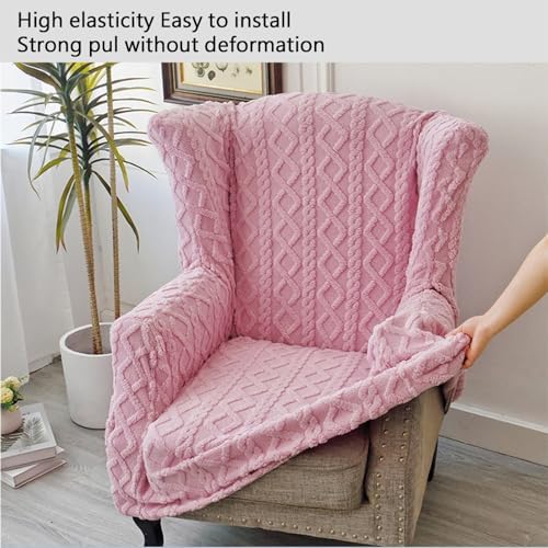 Ouxeer Wingback Chair Slipcover with Elastic Bottom - Blue