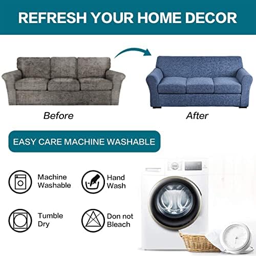 KRFOONN 4 Piece Stretch Sofa Covers for 3 Cushion Couches