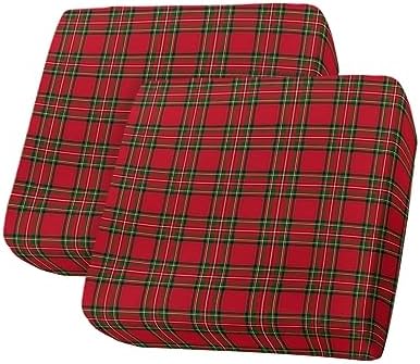 Red Green Checkered Sofa Cushion Covers Stretchy Elastic Slipcovers for Pets 2Pcs