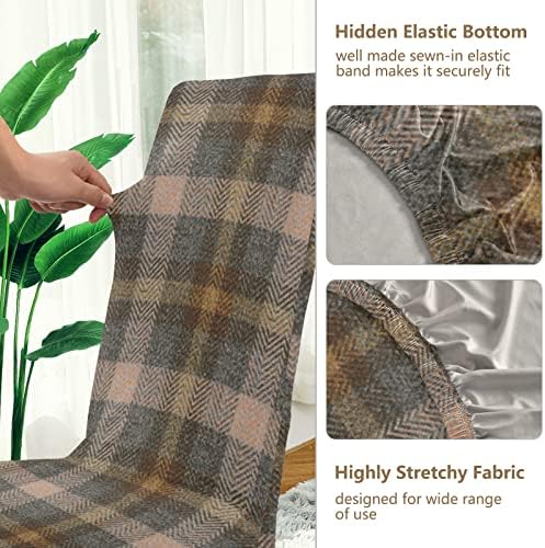 ALAZA Stretchy Tartan Plaid Dining Chair Covers