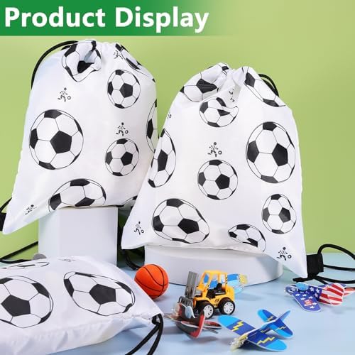 24 Pack Soccer Drawstring Backpacks