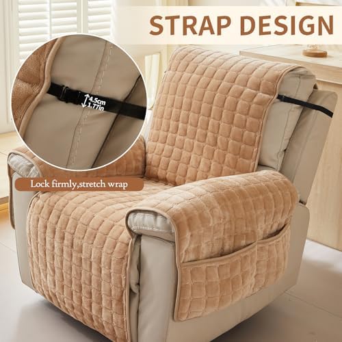 Plush Recliner Slipcover 30 Inches Washable Chair Cover for Lazy Boy Furniture