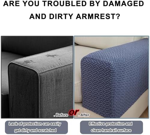 GueYi Sofa Arm Covers Set of 2 Light Gray Medium