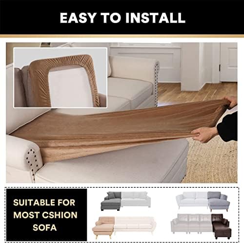 ADPON Velvet Sectional Couch Covers for Left and Right Chaise Lounge
