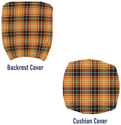 Ambesonne Brown Plaid Office Chair Slipcover Set