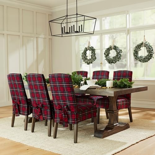SureFit Plaid Dining Chair Covers Set of 2
