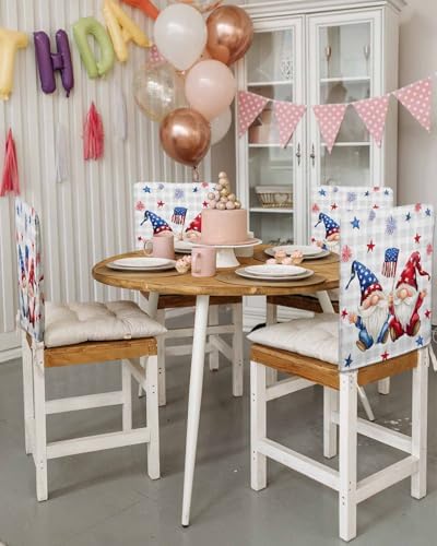 4th of July Chair Covers Set of 4 Patriotic Decor