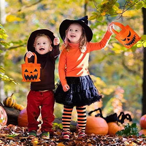 Elcoho 30-Pack Halloween Non-Woven Tote Bags with Pumpkins