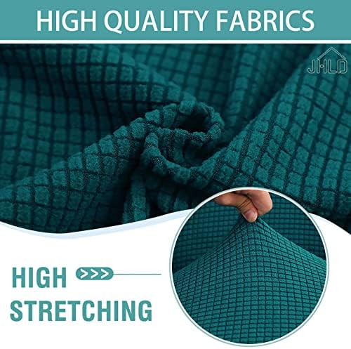 Teal Round Ottoman Cover 2 Piece Soft Plaid Slipcover