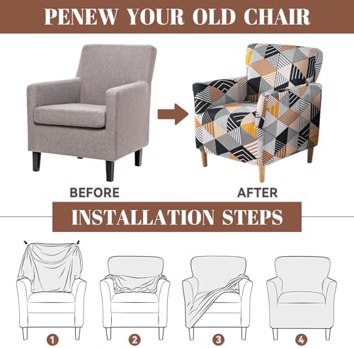 Ausing Armchair Cover Printed Slipcover for Living Room Office