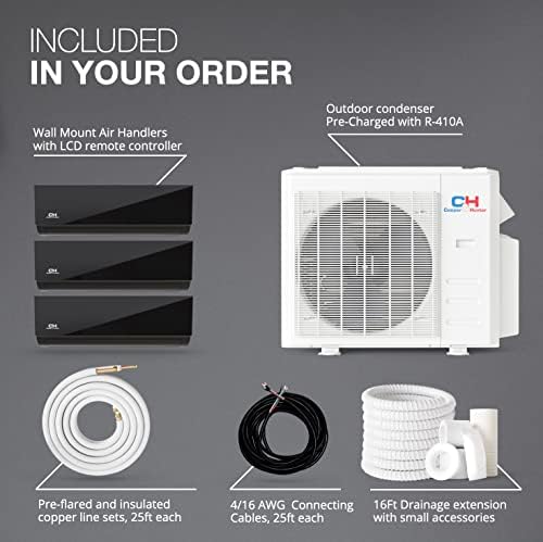 CooperHunter Olivia Series Tri Zone Wall Mount Air Handler 28000 BTU Midnight Edition