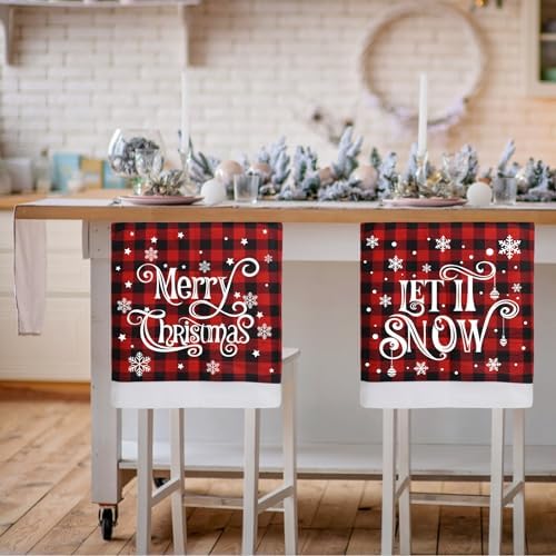 KIMOBER 2PCS Christmas Chair Covers Decor