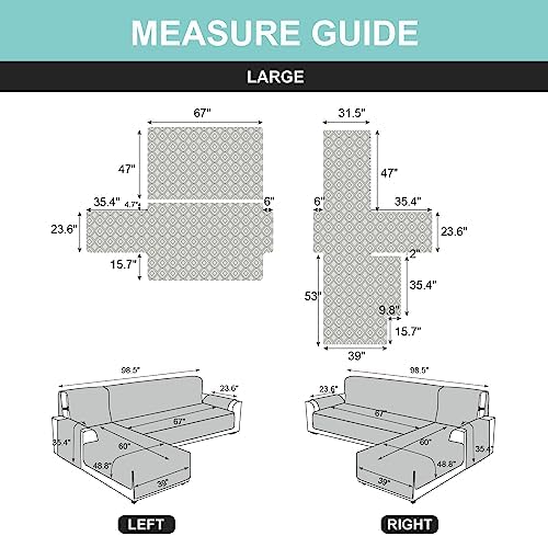 Genina Reversible Sectional Couch Cover for Dogs and Kids