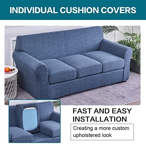 KRFOONN 4 Piece Stretch Sofa Covers for 3 Cushion Couches