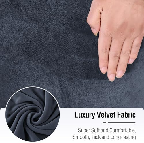 ALIECOM Velvet L-Shaped Sofa Cover with Slip-Proof Design