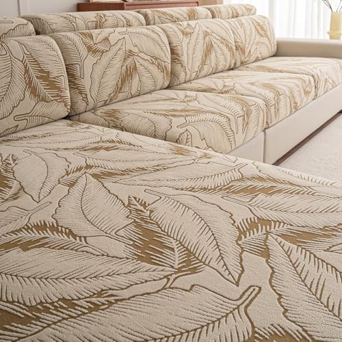 Washable Sectional Couch Cover Leaf Print Pet Friendly