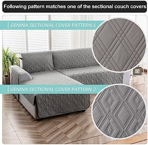 Genina Reversible Sectional Couch Cover for Dogs and Kids