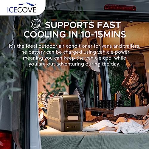 IceCove Portable AC with Solar Panel and Battery 2500BTU
