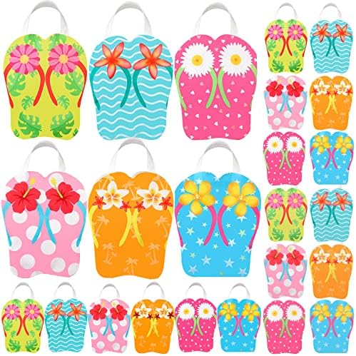 Silkfly 24 Pcs Flip Flop Tote Bags for Summer Beach Parties