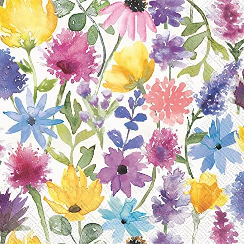 Boston International IHR 3-Ply Napkins 20 Count Summer Floral Cream 1
