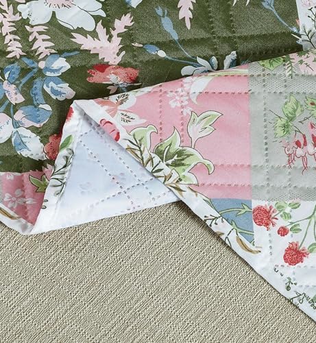 Brilliant Sunshine Quilted Sofa Slipcover with Peach Olive Flowers Design